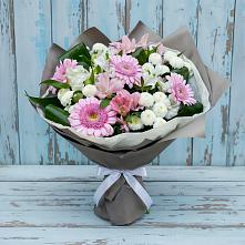Букет цветов из:  Герберы, Альстромерии и Хризантемы #REPLACE_PRED# Бутырке