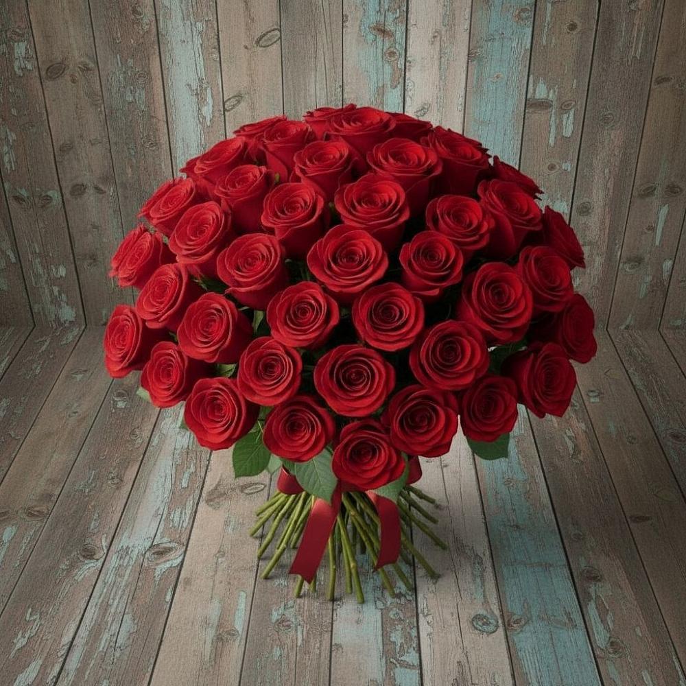 Букет 55 Красных роз Фридом в Бутырке