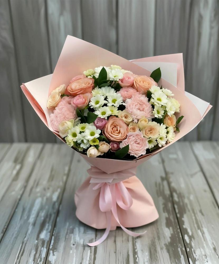 Букет цветов из: Гвоздики, Розы и Хризантемы в Бутырке