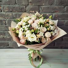Букет цветов из:  Альстромерии, Розы и Хризантемы в Бутырке