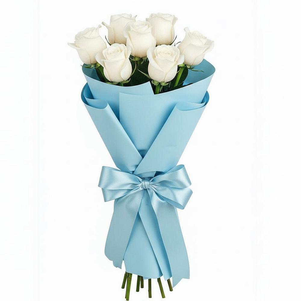 Букет 7 белых роз Проуд в Бутырке