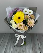 Букет цветов из:  Розы, Герберы и Хризантемы #REPLACE_PRED# Бутырке