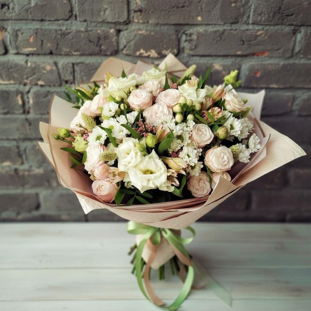 Букет цветов из: Альстромерии, Розы и Хризантемы в Бутырке