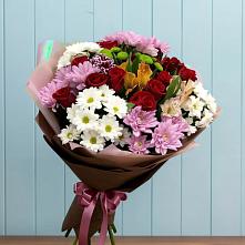 Букет цветов из:  Розы, Хризантемы и Альстромерии в Бутырке