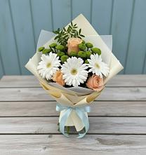 Букет цветов из:  Герберы, Розы и Хризантемы #REPLACE_PRED# Бутырке