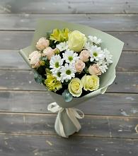 Букет цветов из:  Альстромерии, Розы и Хризантемы в Бутырке
