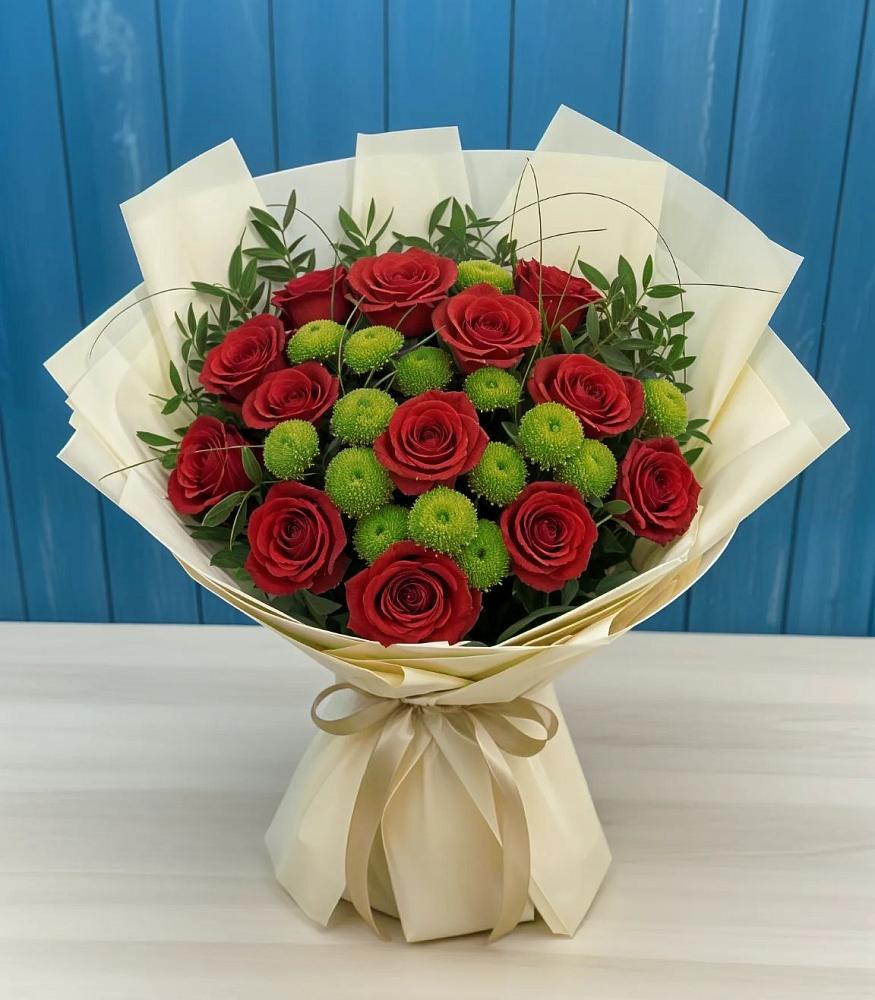 Букет цветов из: Розы и Хризантемы в Бутырке