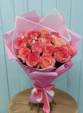 Букет 15 Розовых роз Равель #REPLACE_PRED# Бутырке