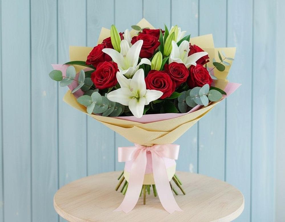 Букет цветов из: Лилии и Розы в Бутырке